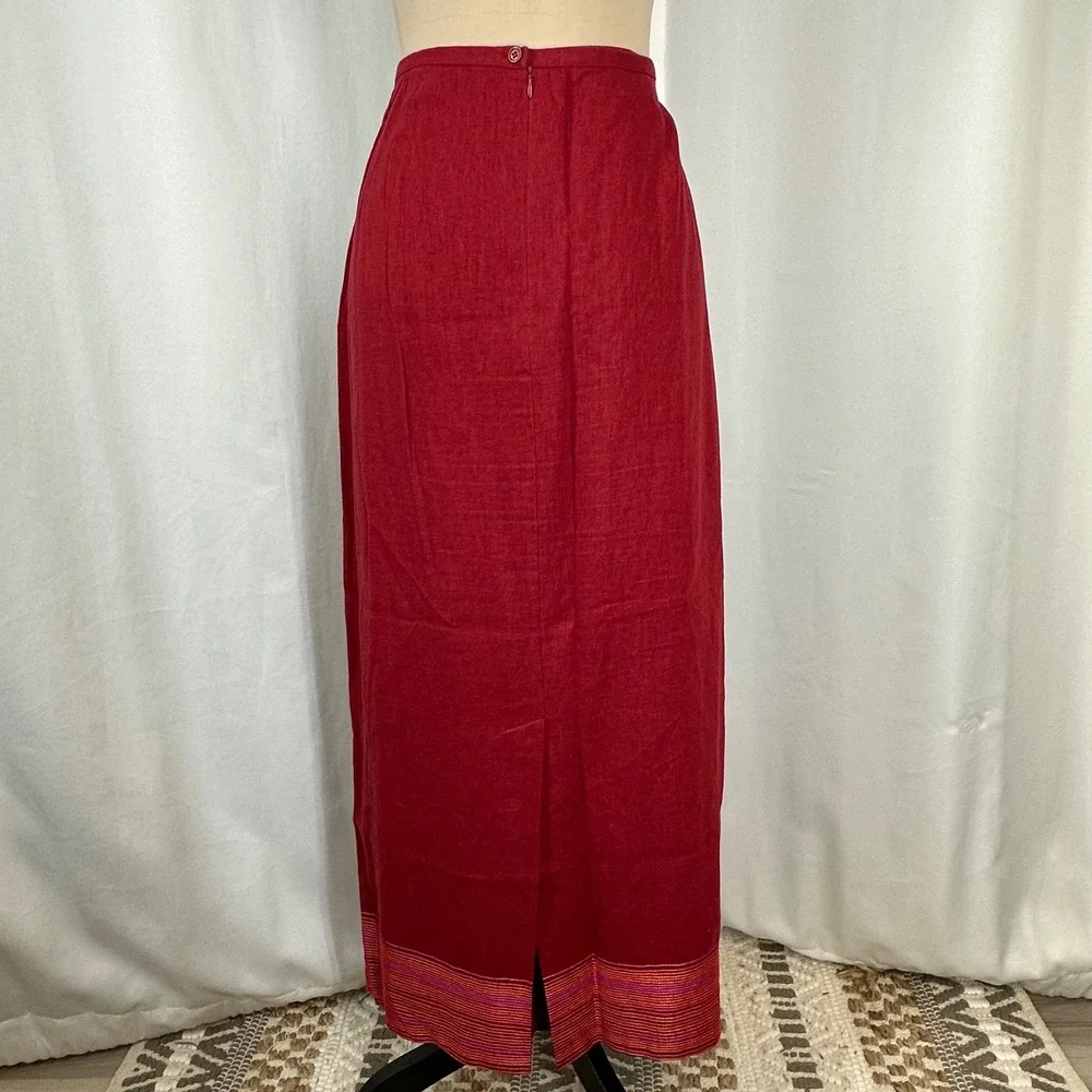 Vintage New York City Design Co Linen Blend Maxi Skirt Tagged 14 Fits 10/12